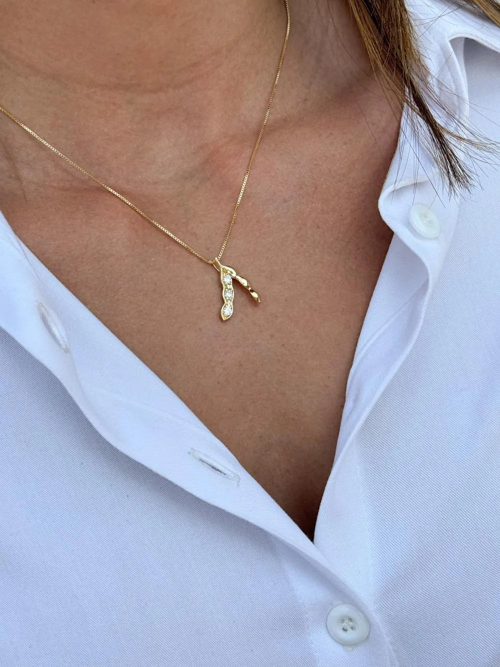 Colar Mini Soja com zircônia
